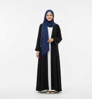 Navy Blue Soft Crinkle Silk Chiffon Hijab