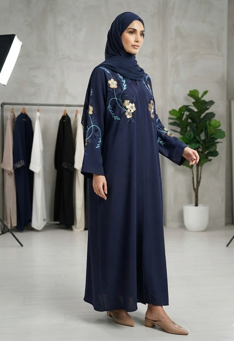 Luxury Floral Embroidered Abaya