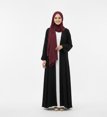 Maroon Soft Crinkle Silk Chiffon Hijab