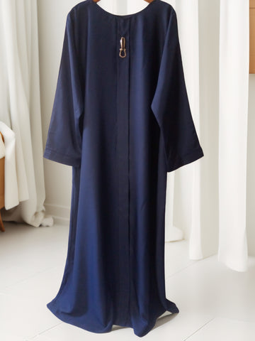 Premium Nida Abaya – Midnight Navy Blue