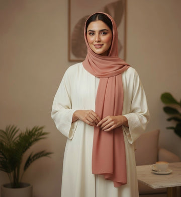 Soft Coral Chiffon Hijab - Comfortable Daily Wear