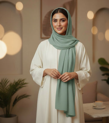 Viridian Green Chiffon Hijab - Lightweight & Breathable
