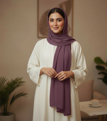 Plum Chiffon Hijab - Soft Lightweight & Elegant
