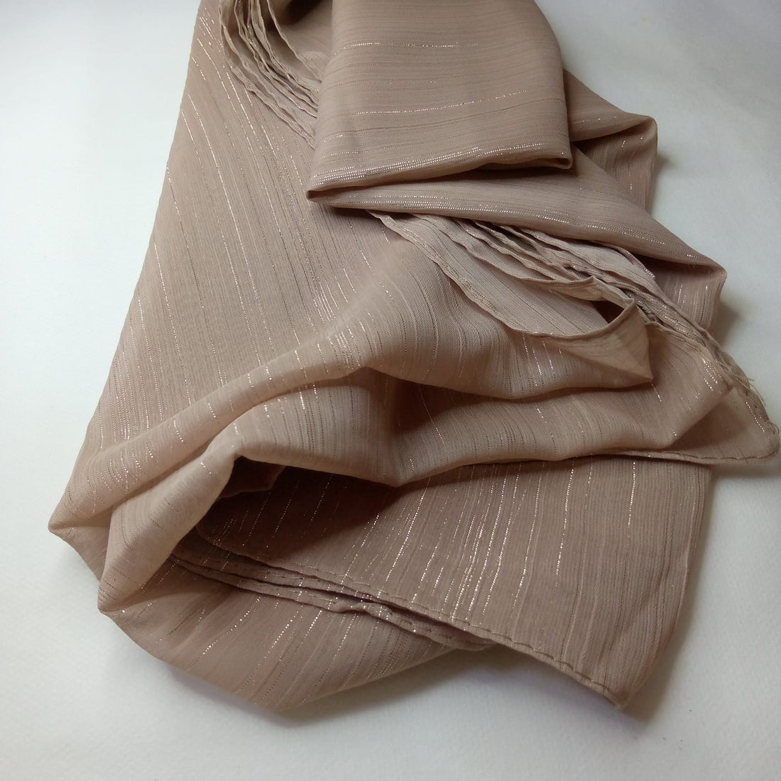 Nude Beige Soft Luxe Shimmer Chiffon Hijab