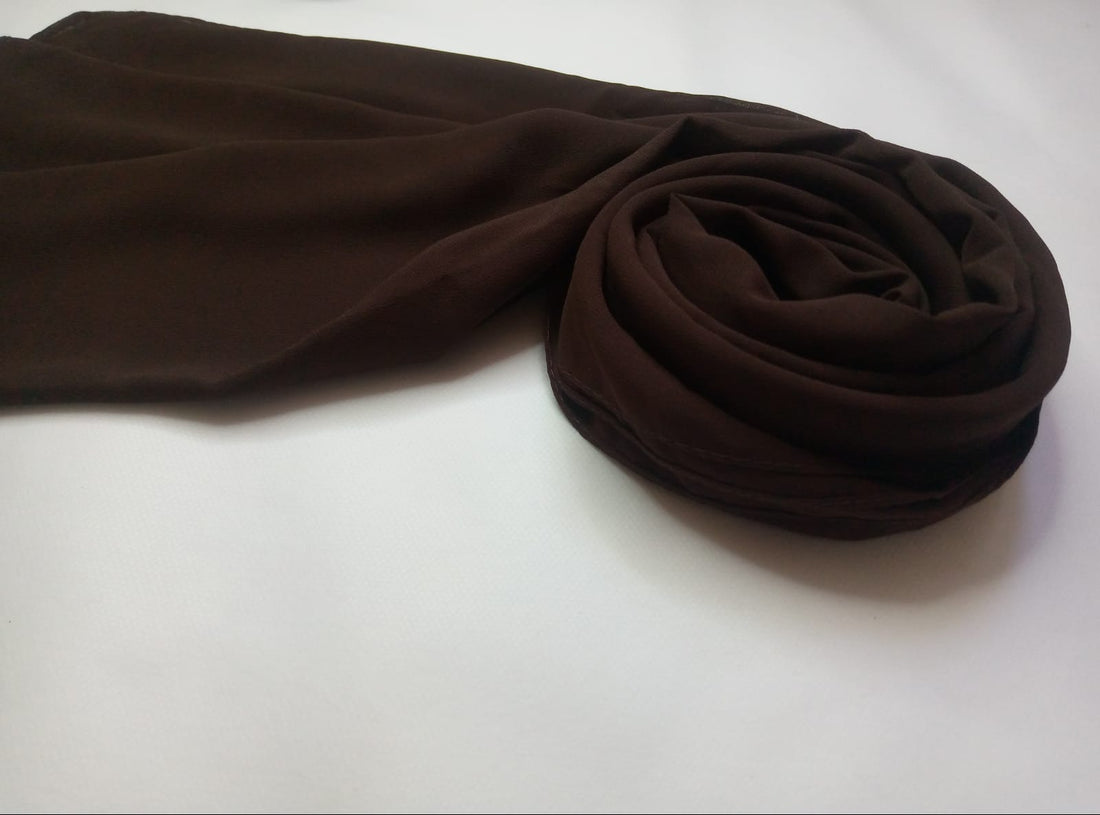 Dark Brown Chiffon Hijab - Lightweight & Everyday wear