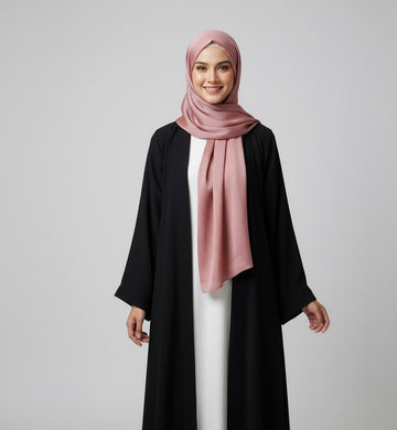 Rose Pink Soft Crinkle Silk Chiffon Hijab